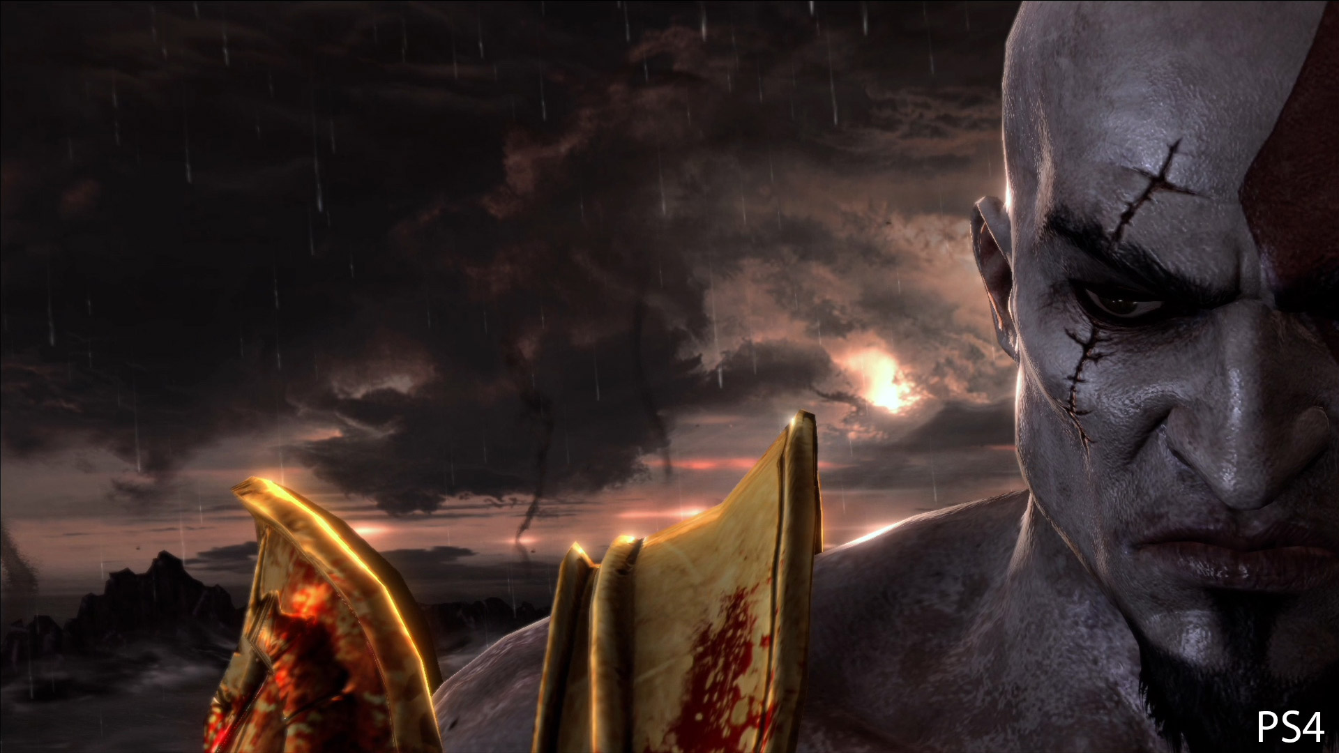 god of war kratos face wallpaper