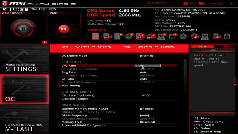 how to overclock cpu with msi afterburner